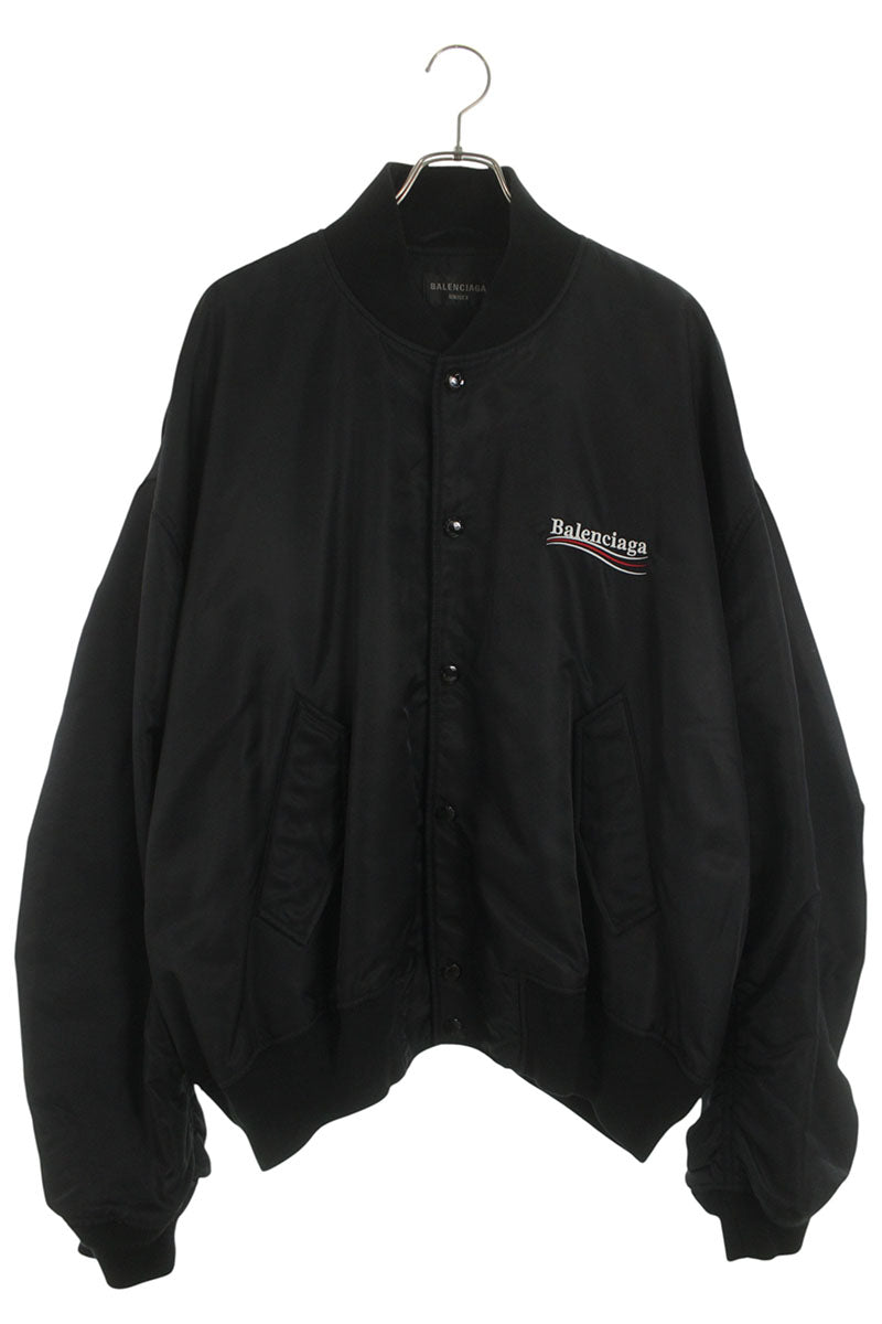 BALENCIAGA Campaign Logo Bomber Jacket Black Size L