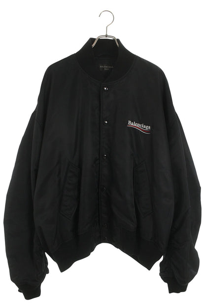 BALENCIAGA Campaign Logo Bomber Jacket Black Size L
