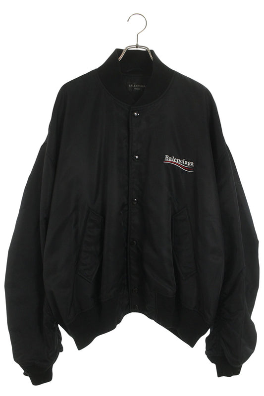 BALENCIAGA Campaign Logo Bomber Jacket Black Size L