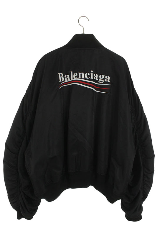BALENCIAGA Campaign Logo Bomber Jacket Black Size L