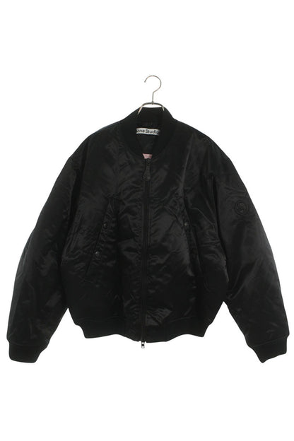 ACNE STUDIOS Logo Embroidered Bomber Jacket Black Size S