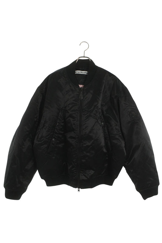 ACNE STUDIOS Logo Embroidered Bomber Jacket Black Size S