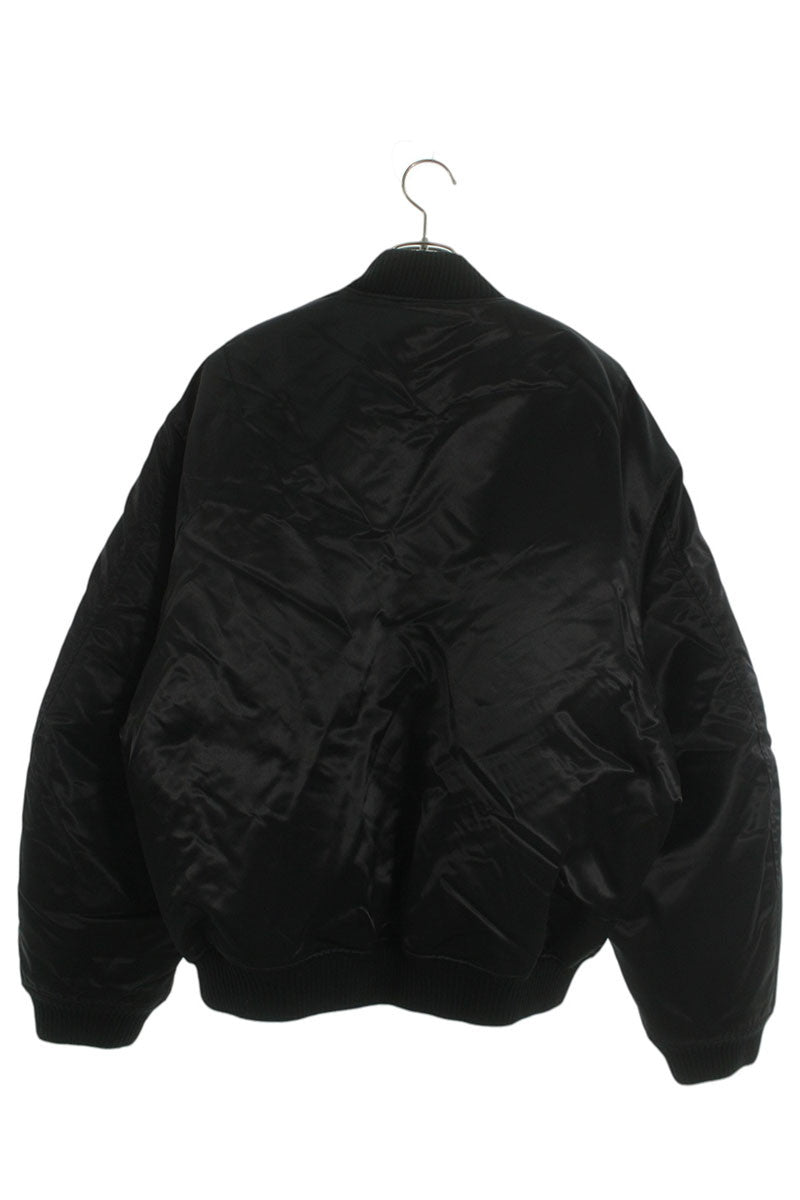 ACNE STUDIOS Logo Embroidered Bomber Jacket Black Size S