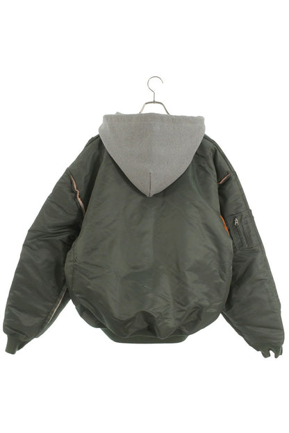 VETEMENTS 26SS Hooded Bomber Jacket Green x Gray Size S