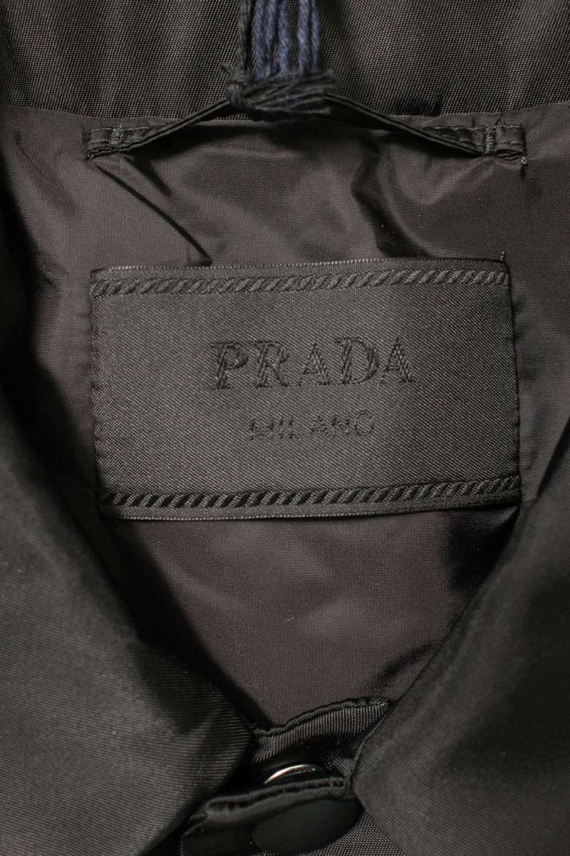 PRADA Re-Nylon Triangle Plate Blouson Black Size L