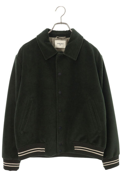 CIRCOLO 1901 Corduroy Varsity Jacket Dark Green Size L