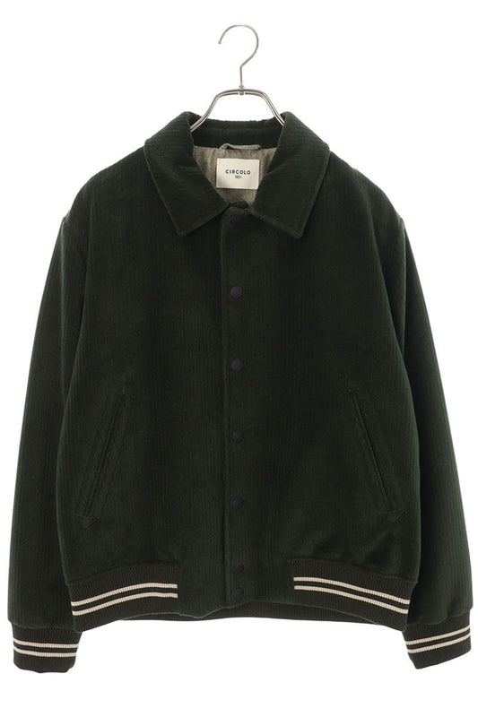 CIRCOLO 1901 Corduroy Varsity Jacket Dark Green Size L