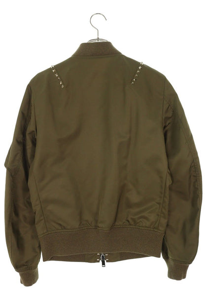 Valentino Stud P MA-1 Blouson Green x Silver Size S