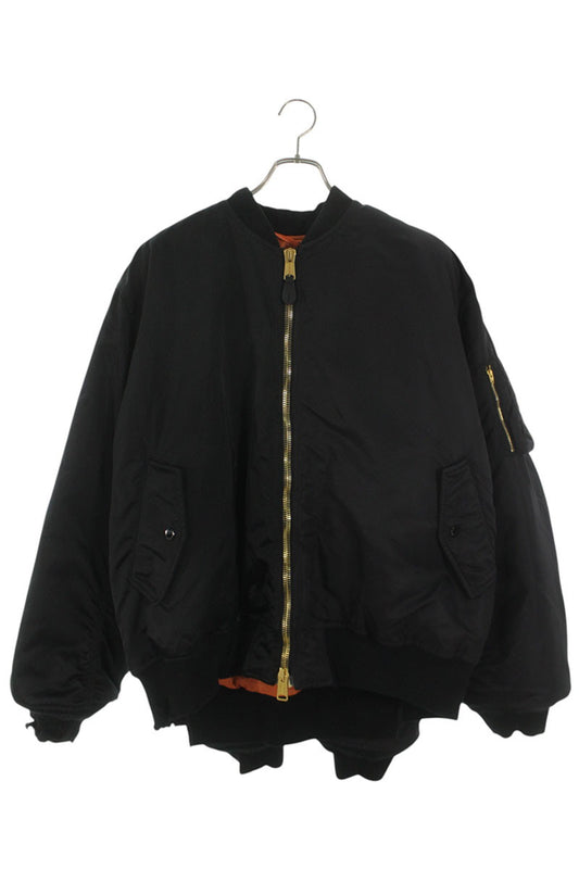 BALENCIAGA Double Sleeve Bomber Jacket Black Size XS