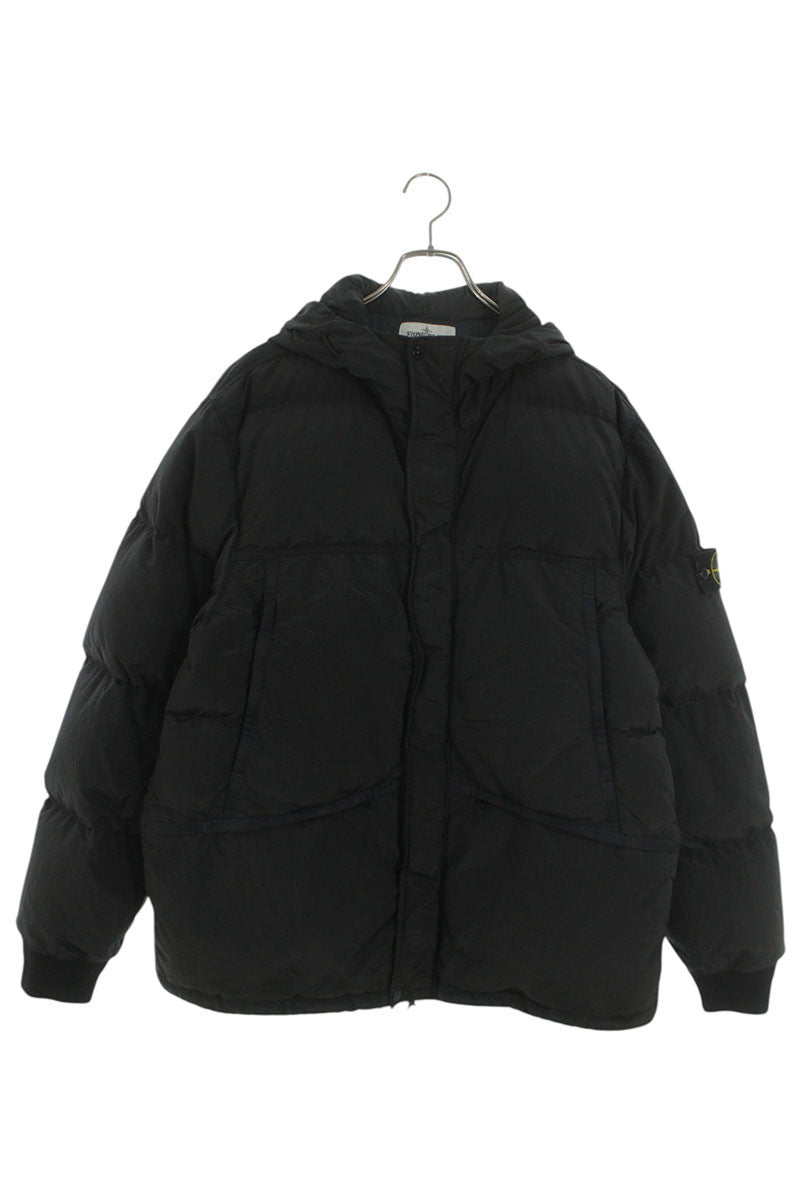 STONEISLAND Nylon Metal Zip Up Down Jacket Black Size XL