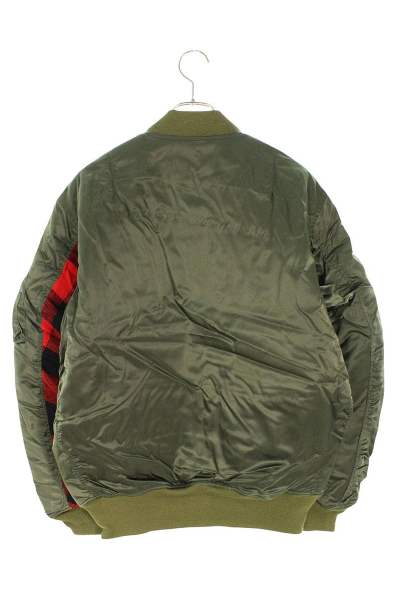 SEQUEL 24AW Check Panel MA-1 Blouson Green Size M