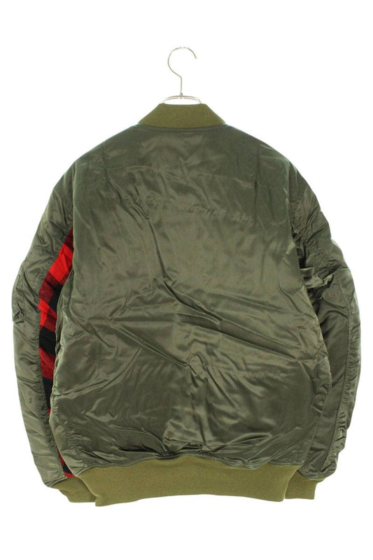 SEQUEL 24AW Check Panel MA-1 Blouson Green Size XL