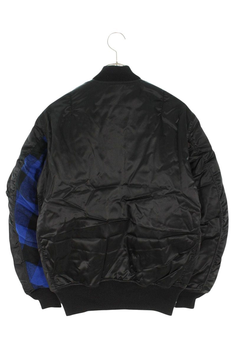 SEQUEL 24AW Check Panel MA-1 Blouson Black Size S