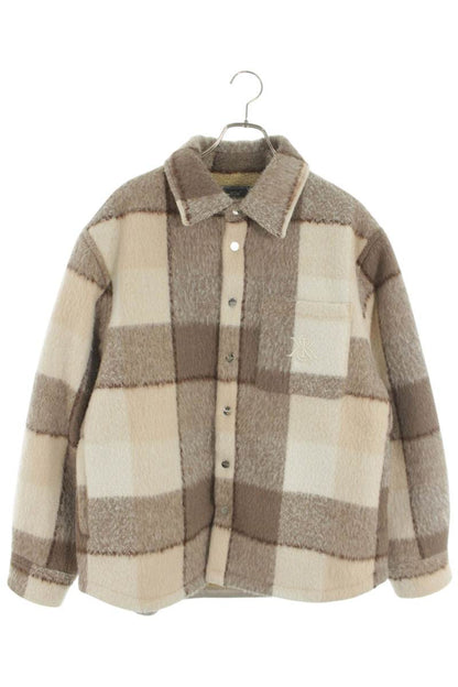 KITH 25AW Logo Embroidered Check Boa Blouson Beige Size L
