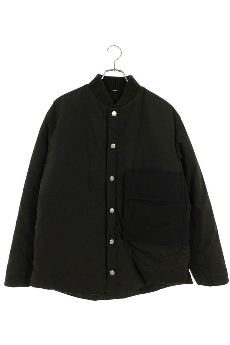 HERMES Oversized Nylon Shirt Blouson Olive Black Size M
