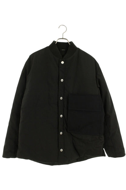 HERMES Oversized Nylon Shirt Blouson Olive Black Size M