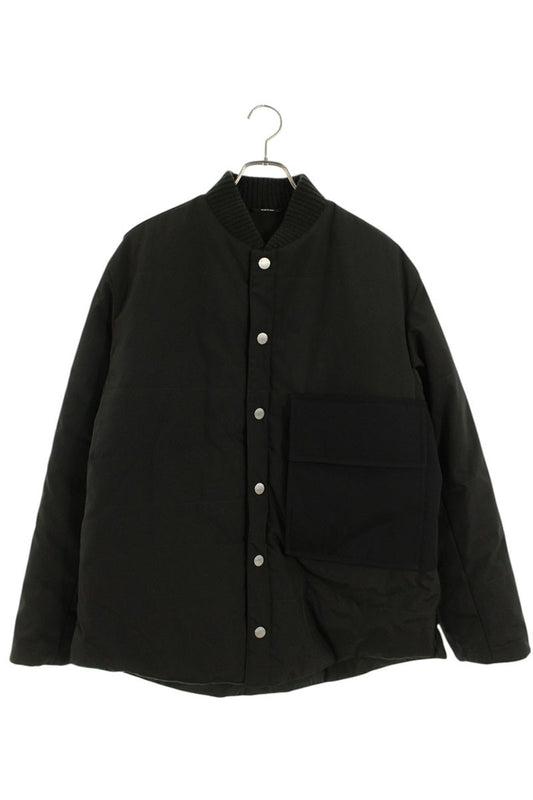 HERMES Oversized Nylon Shirt Blouson Olive Black Size M