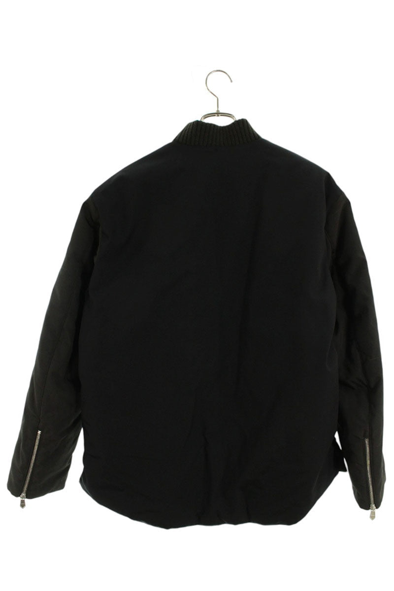 HERMES Oversized Nylon Shirt Blouson Olive Black Size M