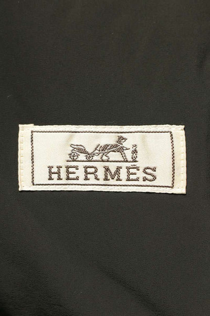 HERMES Oversized Nylon Shirt Blouson Olive Black Size M