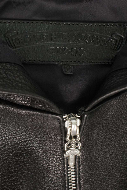 Chrome Hearts Dagger Zip Logo Patch Leather Blouson Size M