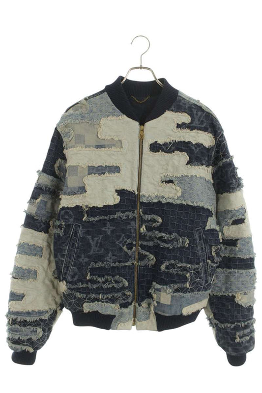 LOUISVUITTON Patchwork Denim Bomber Jacket Size L