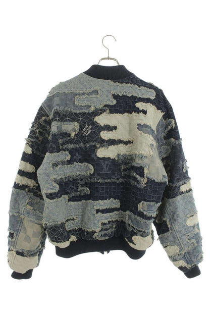 LOUISVUITTON Patchwork Denim Bomber Jacket Size L