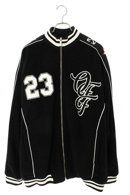 OFF-WHITE Black Varsity Track Jacket Poly Blend Size L