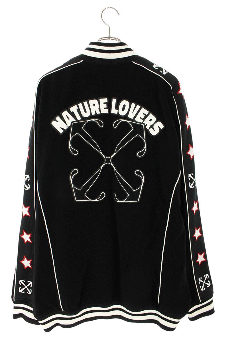 OFF-WHITE Black Varsity Track Jacket Poly Blend Size L