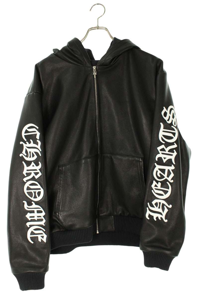 Chrome Hearts Dagger Zip Leather Hoodie Black Multi Size L