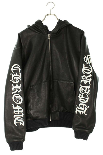 Chrome Hearts Dagger Zip Leather Hoodie Black Multi Size L