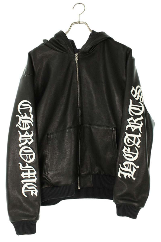 Chrome Hearts Dagger Zip Leather Hoodie Black Multi Size L