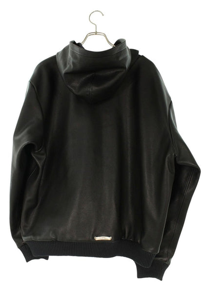 Chrome Hearts Dagger Zip Leather Hoodie Black Multi Size L