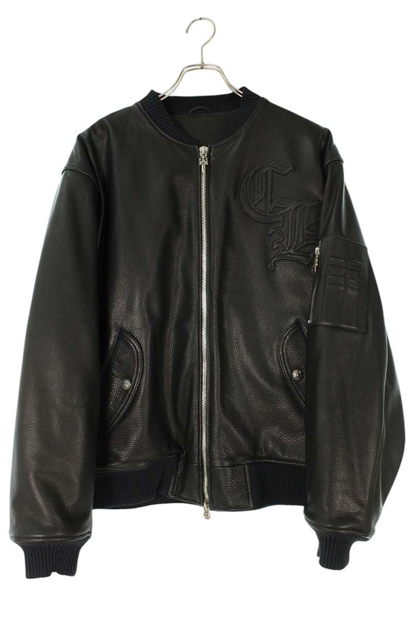 Chrome Hearts ON TARGET CH Leather Bomber Jacket Size L