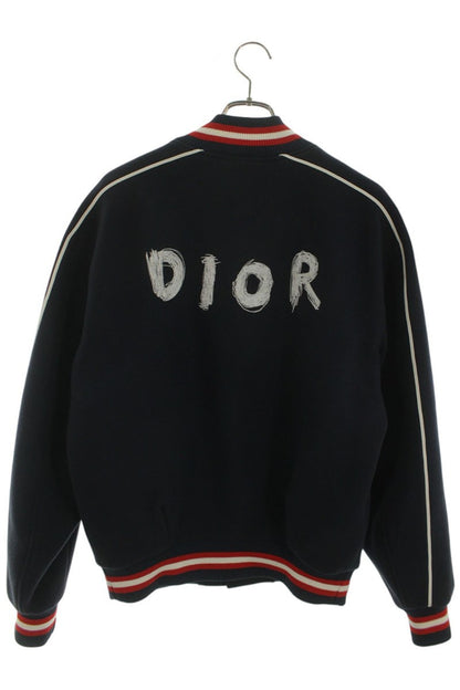 DIOR OTANI WORKSHOP Back Logo Varsity Jacket Blue Size M