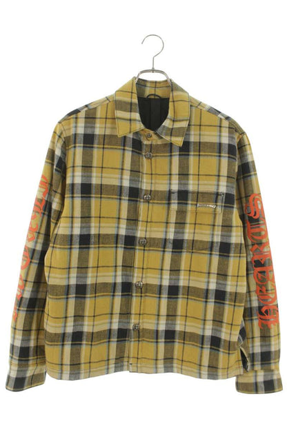 Chrome Hearts WORKN JNKYD PLD Sleeve Logo Check Shirt Size S