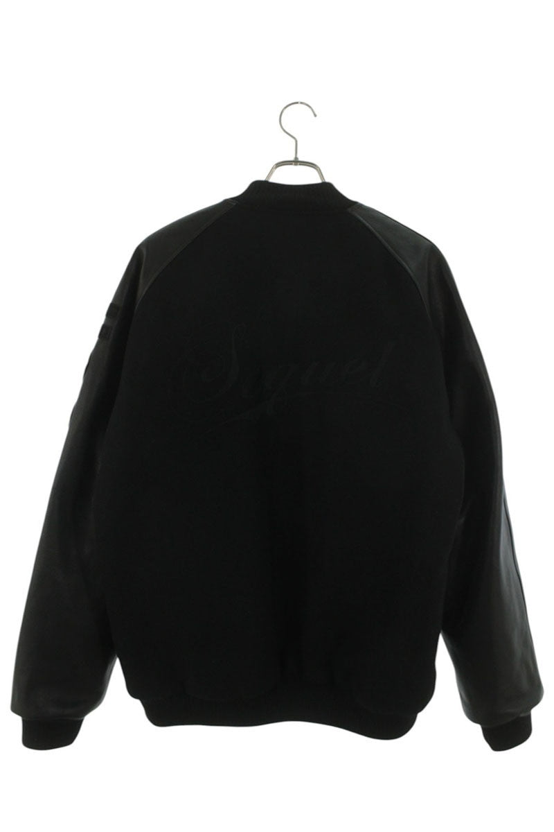 SEQUEL 23AW Fragment Leather Sleeve Varsity Jacket Size XL