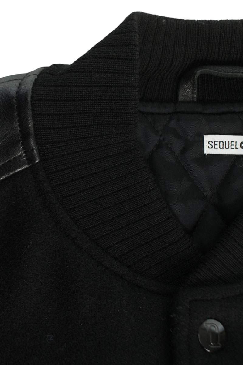 SEQUEL 23AW Fragment Leather Sleeve Varsity Jacket Size XL