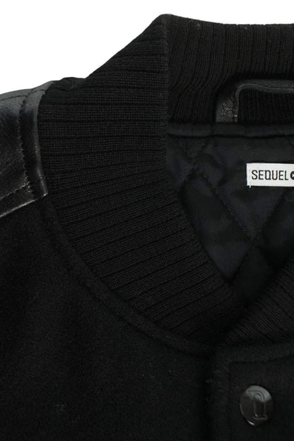 SEQUEL 23AW Fragment Leather Sleeve Varsity Jacket Size XL