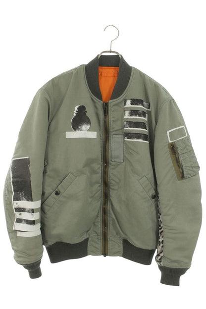SEQUEL Leopard Panel MA-1 Bomber Jacket Khaki Size L