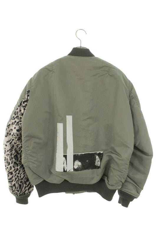 SEQUEL Leopard Panel MA-1 Bomber Jacket Khaki Size L