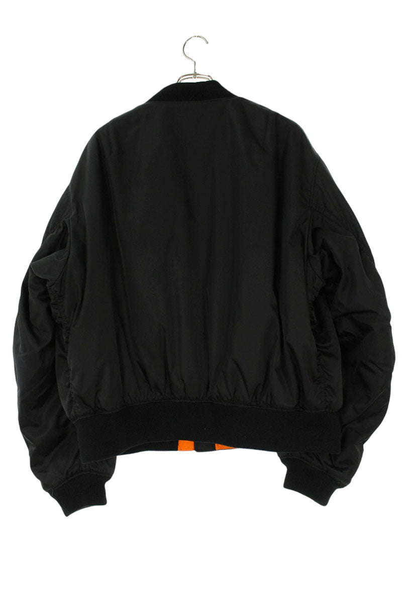 PRADA Re-Nylon Triangle Plate Bomber Jacket Black Size XL