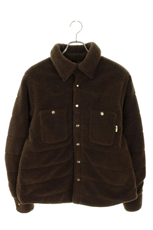 FLOWERS OF LIFE Boa Trucker Jacket Brown Size M