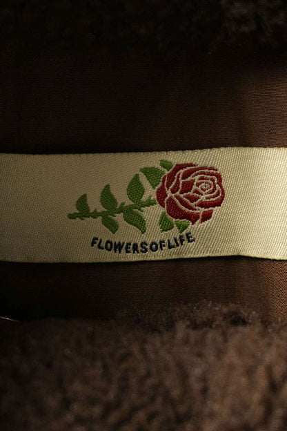 FLOWERS OF LIFE Boa Trucker Jacket Brown Size M