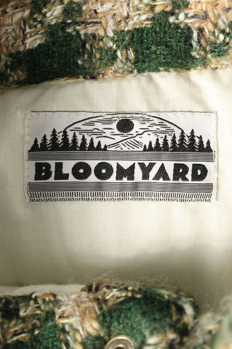 Bloomyard Wool Check Puffy Shirt Jacket Green Size M
