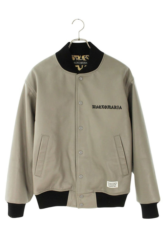 Wacko Maria 24AW Leather Blouson Gray x Black x Beige Size M
