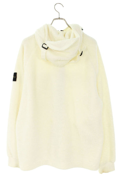 STONEISLAND Zip Hooded Boa Jacket White Size L