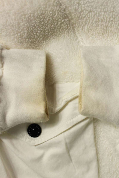 STONEISLAND Zip Hooded Boa Jacket White Size L