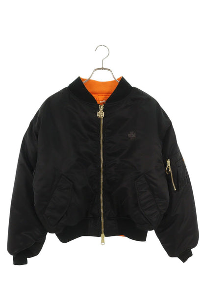 VETEMENTS 26SS LEATHER CROSSES BOMBER JACKET Black Size XS