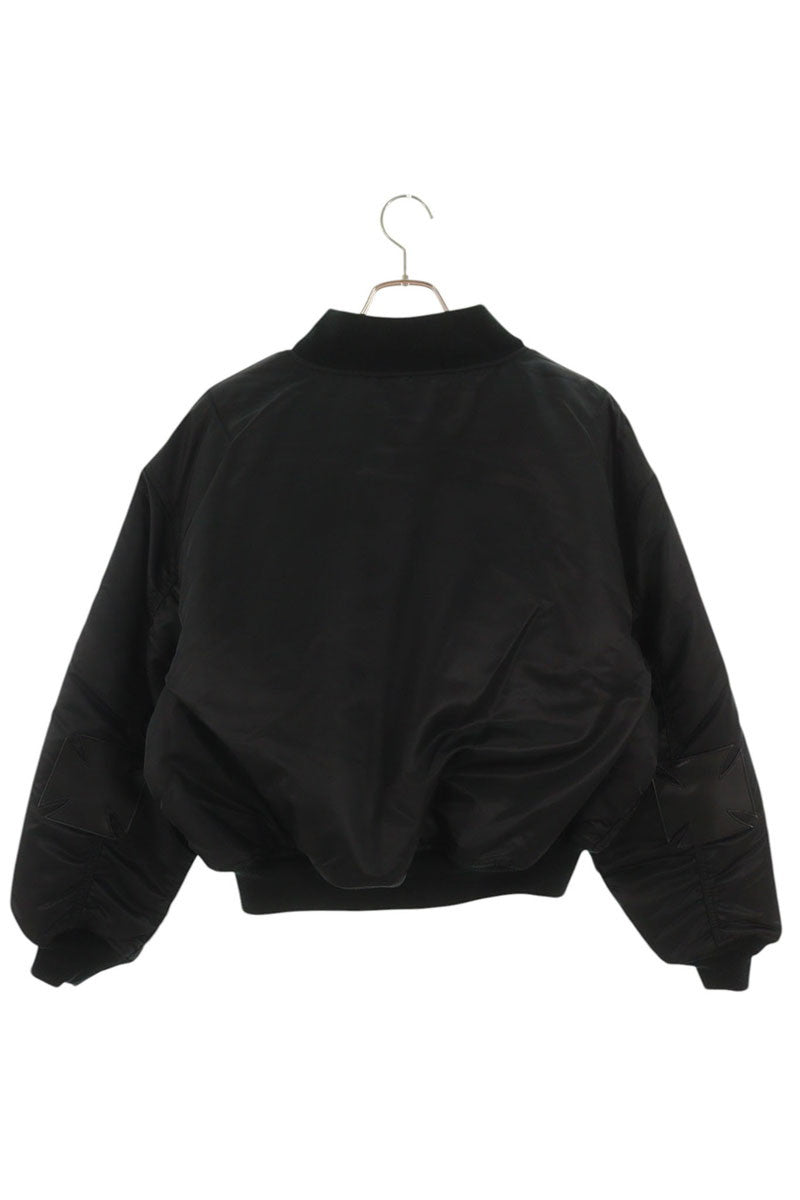 VETEMENTS 26SS LEATHER CROSSES BOMBER JACKET Black Size XS