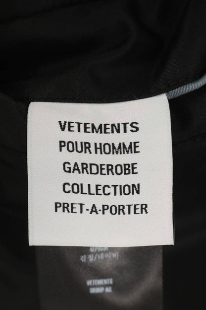 VETEMENTS 26SS LEATHER CROSSES BOMBER JACKET Black Size XS